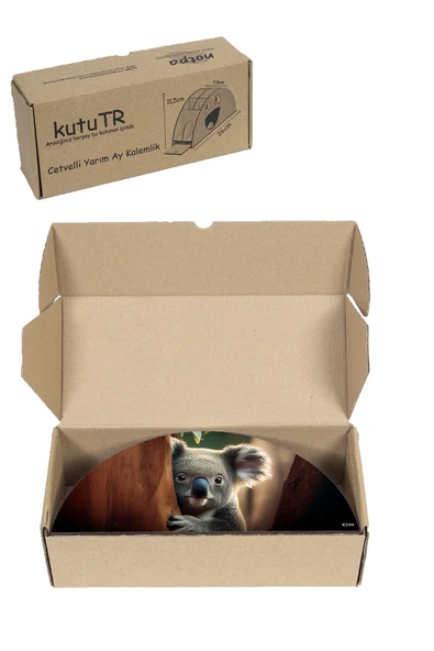 kutuTR Ahşap Vip Renkli Hayvanlar Gökkuşağı Cetvelli Masaüstü Kalemlik Organizer Montajlı Kutulu - Resim 8