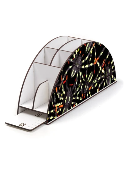 kutuTR Ahşap Vip Mini Animals Gökkuşağı Cetvelli Masaüstü Kalemlik Organizer Montajlı Kutulu - 3