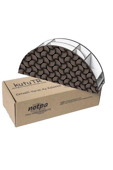 kutuTR Ahşap Vip Farklı Model Gökkuşağı Cetvelli Masaüstü Kalemlik Organizer Montajlı Kutulu - Resim 6