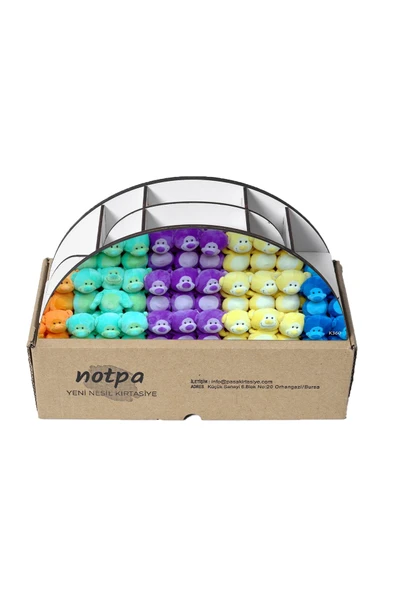 kutuTR Ahşap Vip Mini Animals Gökkuşağı Cetvelli Masaüstü Kalemlik Organizer Montajlı Kutulu - 5