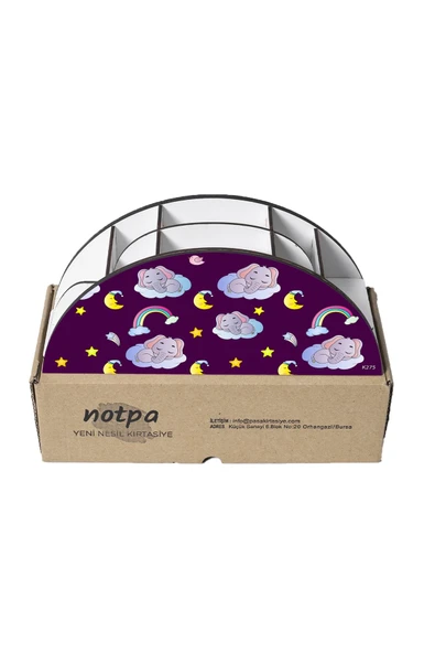 kutuTR Ahşap Vip Mini Animals Gökkuşağı Cetvelli Masaüstü Kalemlik Organizer Montajlı Kutulu - 5