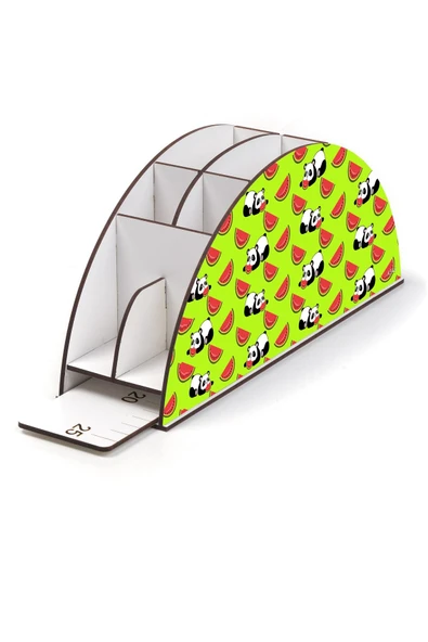 kutuTR Ahşap Vip Mini Animals Gökkuşağı Cetvelli Masaüstü Kalemlik Organizer Montajlı Kutulu - 3