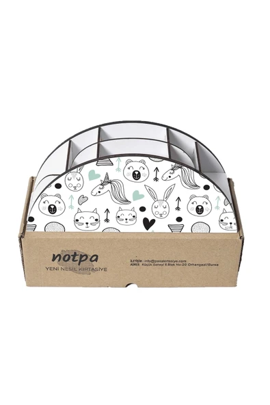 kutuTR Ahşap Vip Mini Animals Gökkuşağı Cetvelli Masaüstü Kalemlik Organizer Montajlı Kutulu - 5