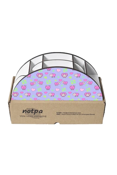 kutuTR Ahşap Vip Mini Animals Gökkuşağı Cetvelli Masaüstü Kalemlik Organizer Montajlı Kutulu - 5