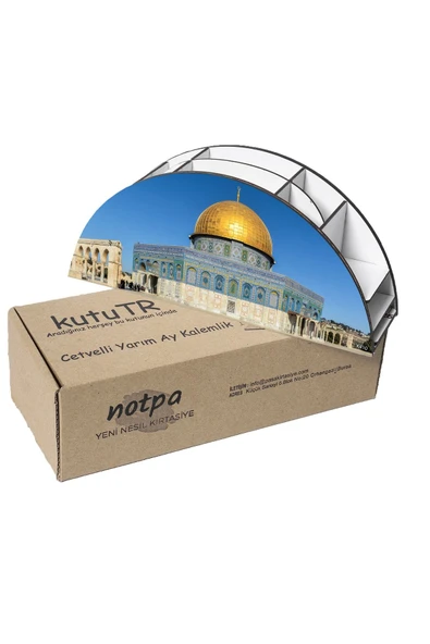 kutuTR Ahşap Vip Islamiyet Gökkuşağı Cetvelli Masaüstü Kalemlik Organizer Montajlı Kutulu - Resim 6