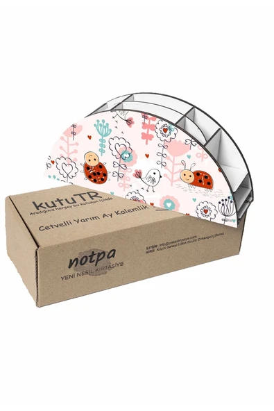 kutuTR Ahşap Vip Mini Animals Gökkuşağı Cetvelli Masaüstü Kalemlik Organizer Montajlı Kutulu - 4