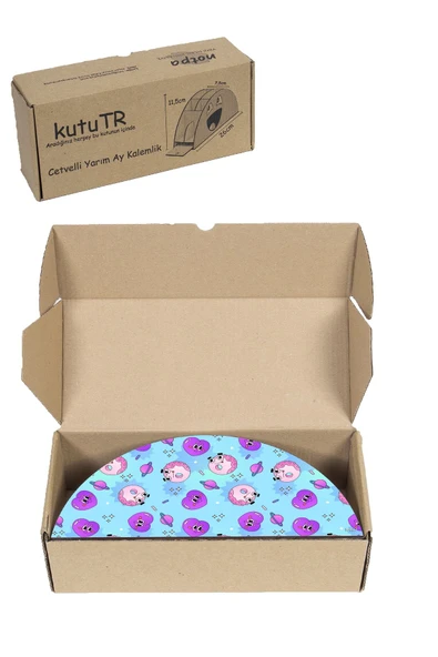 kutuTR Ahşap Vip Çeşitli Model Gökkuşağı Cetvelli Masaüstü Kalemlik Organizer Montajlı Kutulu - Resim 8