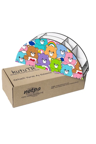 kutuTR Ahşap Vip Mini Animals Gökkuşağı Cetvelli Masaüstü Kalemlik Organizer Montajlı Kutulu - 6
