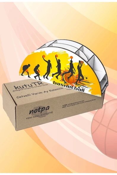 kutuTR Ahşap Vip Spor Serisi Gökkuşağı Cetvelli Masaüstü Kalemlik Organizer Montajlı Kutulu - 6