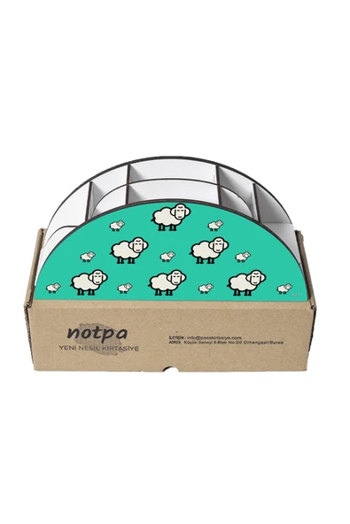 kutuTR Ahşap Vip Mini Animals Gökkuşağı Cetvelli Masaüstü Kalemlik Organizer Montajlı Kutulu - 5