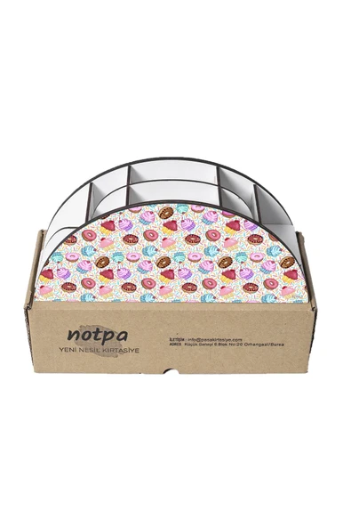 kutuTR Animalss Model Gökkuşağı Cetvelli Masaüstü Kalemlik Organizer Montajlı Kutulu - Resim 5