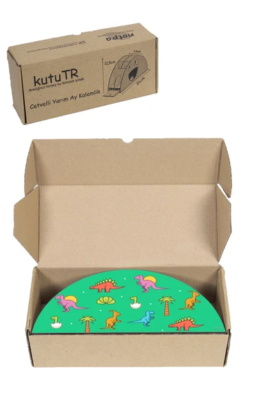 kutuTR Ahşap Vip Çeşitli Hayvanlar Model Gökkuşağı Cetvelli Masaüstü Kalemlik Organizer Montajlı Kutulu - Resim 8