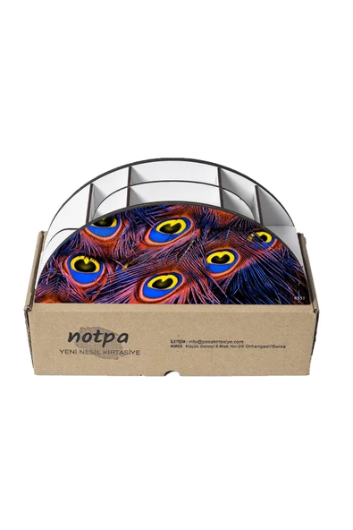 kutuTR Ahşap Vip Animalss Model Gökkuşağı Cetvelli Masaüstü Kalemlik Organizer Montajlı Kutulu - Resim 5