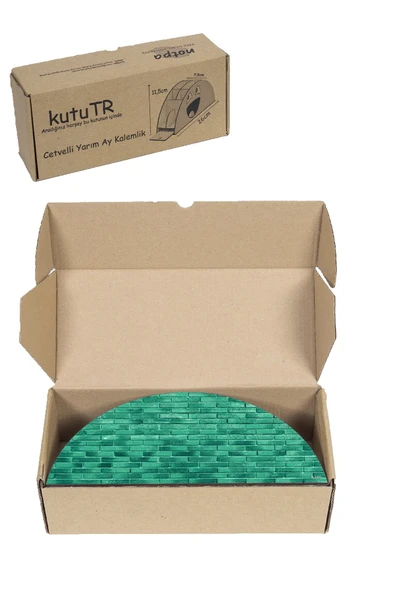 kutuTR Ahşap Vip Pattern Seri Gökkuşağı Cetvelli Masaüstü Kalemlik Organizer Montajlı Kutulu - Resim 8