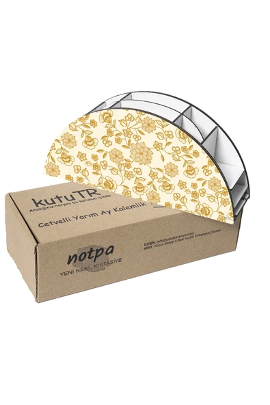 kutuTR Ahşap Vip Renkli Çiçekler Gökkuşağı Cetvelli Masaüstü Kalemlik Organizer Montajlı Kutulu - Resim 6