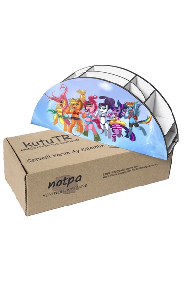 kutuTR Ahşap Vip Anime Serisi Gökkuşağı Cetvelli Masaüstü Kalemlik Çocuklar Için Organizer Montajlı Kutulu - Resim 6