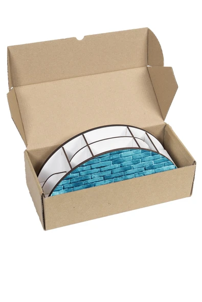 kutuTR Ahşap Vip Pattern Seri Gökkuşağı Cetvelli Masaüstü Kalemlik Organizer Montajlı Kutulu - Resim 7