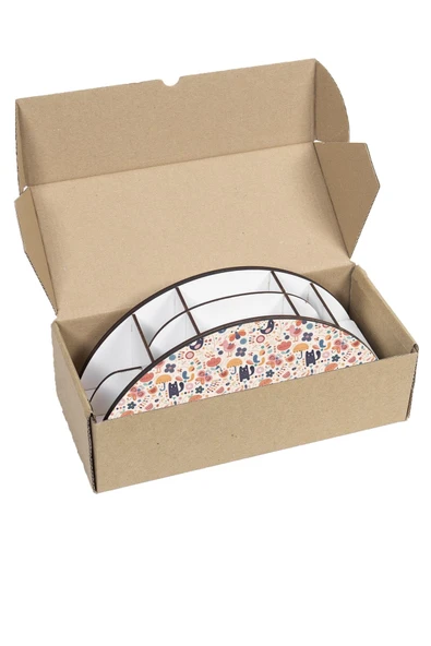 kutuTR Ahşap Vip Pati Serisi Gökkuşağı Cetvelli Masaüstü Kalemlik Organizer Montajlı Kutulu - Resim 7