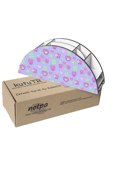 kutuTR Ahşap Vip Mini Animals Gökkuşağı Cetvelli Masaüstü Kalemlik Organizer Montajlı Kutulu - 6