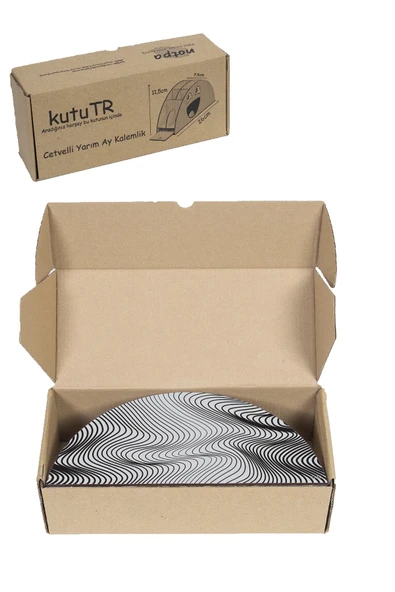 kutuTR Ahşap Vip Pattern Seri Gökkuşağı Cetvelli Masaüstü Kalemlik Organizer Montajlı Kutulu - Resim 8