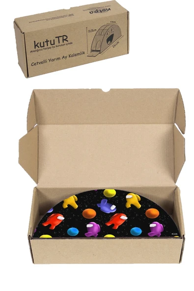 kutuTR Ahşap Vip Emoji Serisi Gökkuşağı Cetvelli Masaüstü Kalemlik Çocuklar Için Organizer Montajlı Kutulu - Resim 8