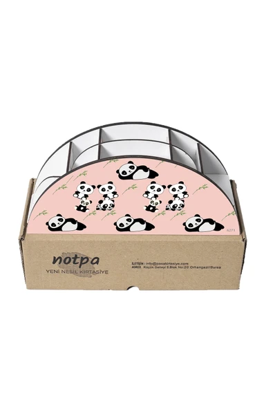 kutuTR Ahşap Vip Mini Animals Gökkuşağı Cetvelli Masaüstü Kalemlik Organizer Montajlı Kutulu - 5