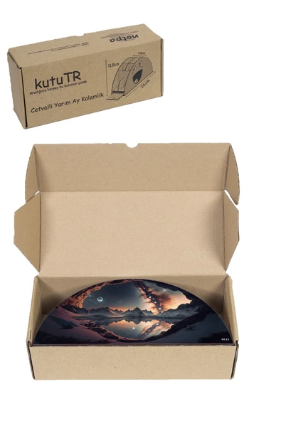 kutuTR Ahşap Vip Fantastik Gökkuşağı Cetvelli Masaüstü Kalemlik Organizer Montajlı Kutulu - Resim 8