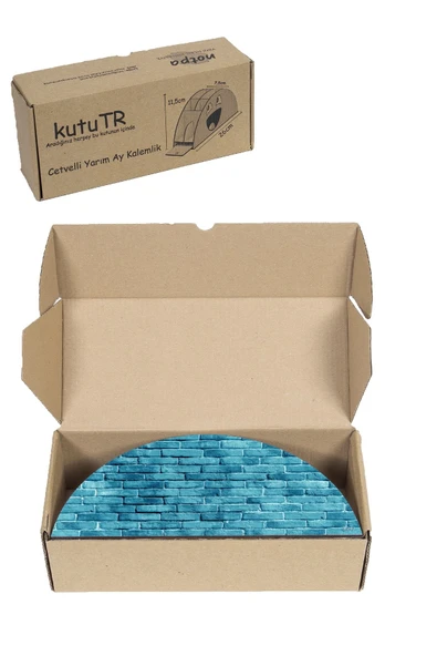 kutuTR Ahşap Vip Pattern Seri Gökkuşağı Cetvelli Masaüstü Kalemlik Organizer Montajlı Kutulu - Resim 8