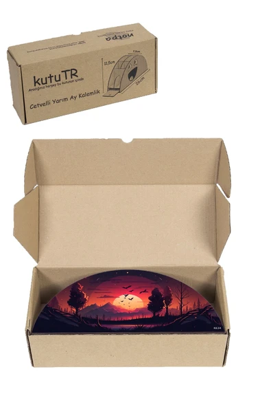 kutuTR Ahşap Vip Fantastik Gökkuşağı Cetvelli Masaüstü Kalemlik Organizer Montajlı Kutulu - Resim 8