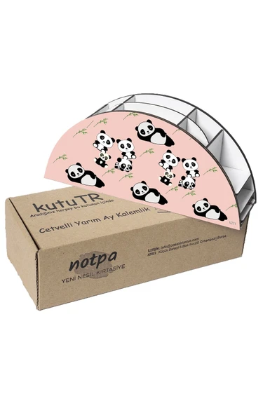kutuTR Ahşap Vip Mini Animals Gökkuşağı Cetvelli Masaüstü Kalemlik Organizer Montajlı Kutulu - 6
