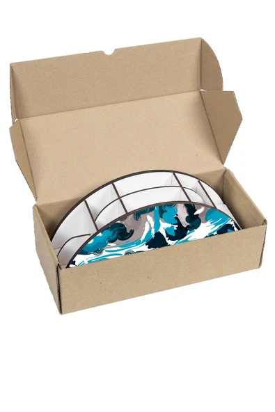 kutuTR Ahşap Vip Farklı Model Gökkuşağı Cetvelli Masaüstü Kalemlik Organizer Montajlı Kutulu - Resim 7