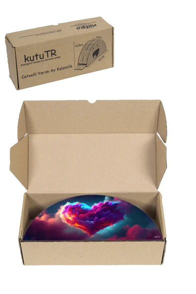 kutuTR Ahşap Vip Çeşitli Model Gökkuşağı Cetvelli Masaüstü Kalemlik Organizer Montajlı Kutulu - Resim 8