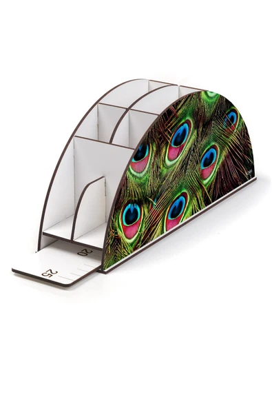 kutuTR Ahşap Vip Mini Animals Gökkuşağı Cetvelli Masaüstü Kalemlik Organizer Montajlı Kutulu - 3