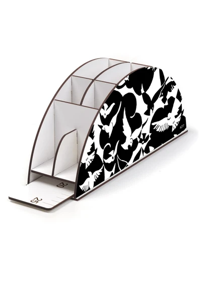kutuTR Ahşap Vip Mini Animals Gökkuşağı Cetvelli Masaüstü Kalemlik Organizer Montajlı Kutulu - 3