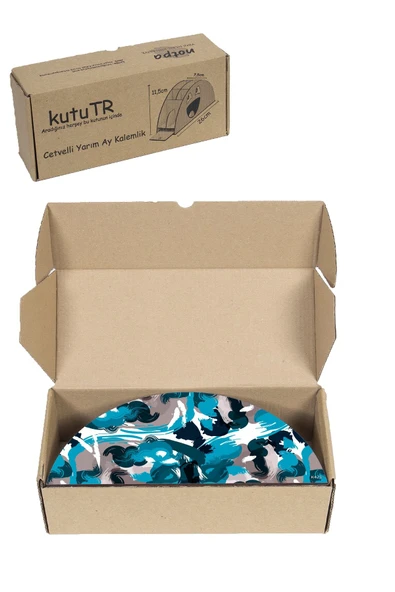 kutuTR Ahşap Vip Farklı Model Gökkuşağı Cetvelli Masaüstü Kalemlik Organizer Montajlı Kutulu - Resim 8