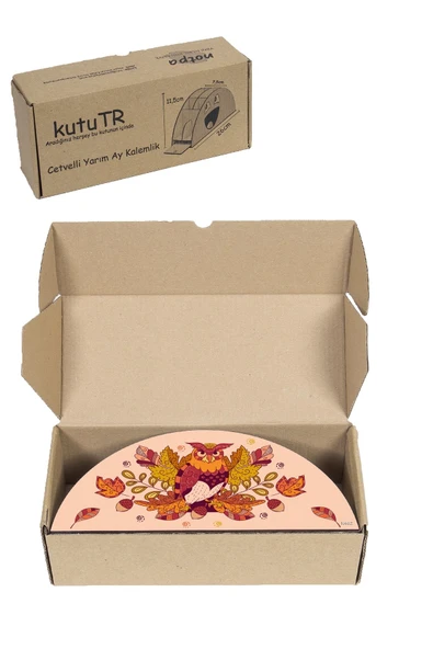 kutuTR Ahşap Vip Çeşitli Hayvanlar Model Gökkuşağı Cetvelli Masaüstü Kalemlik Organizer Montajlı Kutulu - Resim 8