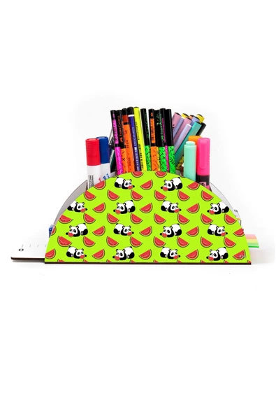 kutuTR Ahşap Vip Mini Animals Gökkuşağı Cetvelli Masaüstü Kalemlik Organizer Montajlı Kutulu - 2