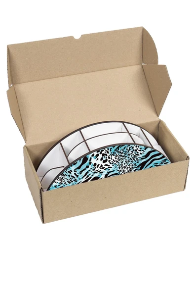 kutuTR Ahşap Vip Dalgalar Gökkuşağı Cetvelli Masaüstü Kalemlik Organizer Montajlı Kutulu - Resim 7