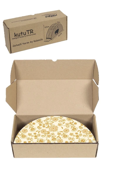 kutuTR Ahşap Vip Renkli Çiçekler Gökkuşağı Cetvelli Masaüstü Kalemlik Organizer Montajlı Kutulu - Resim 8