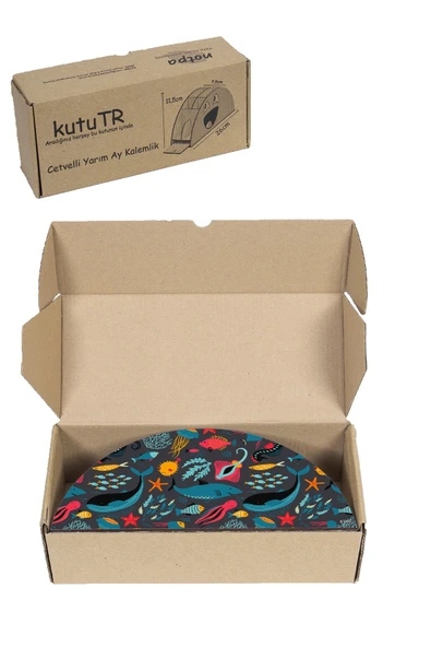 kutuTR Ahşap Vip Renkli Hayvanlar Gökkuşağı Cetvelli Masaüstü Kalemlik Organizer Montajlı Kutulu - Resim 8