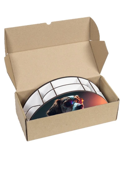 kutuTR Ahşap Vip Köpek Ve Kedi Model Gökkuşağı Cetvelli Masaüstü Kalemlik Organizer Montajlı Kutulu - Resim 7