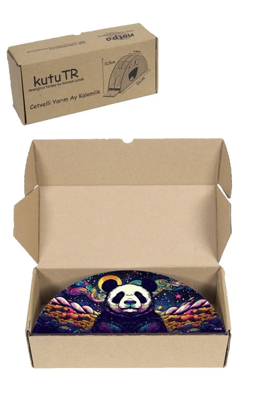 kutuTR Ahşap Vip Renkli Hayvanlar Gökkuşağı Cetvelli Masaüstü Kalemlik Organizer Montajlı Kutulu - Resim 8