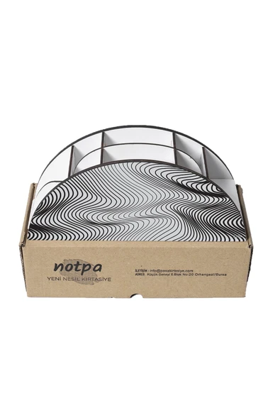 kutuTR Ahşap Vip Pattern Seri Gökkuşağı Cetvelli Masaüstü Kalemlik Organizer Montajlı Kutulu - Resim 5