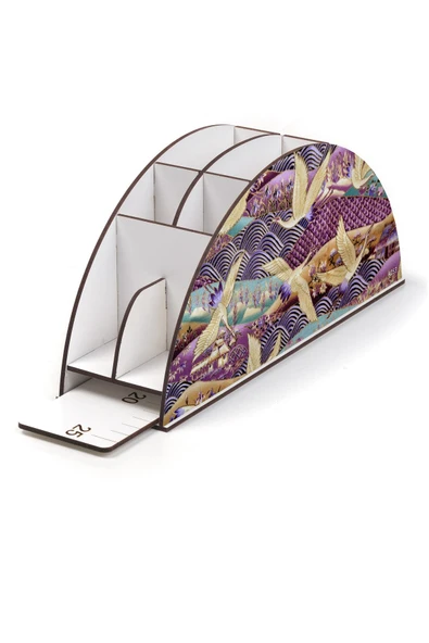kutuTR Ahşap Vip Mini Animals Gökkuşağı Cetvelli Masaüstü Kalemlik Organizer Montajlı Kutulu - 3