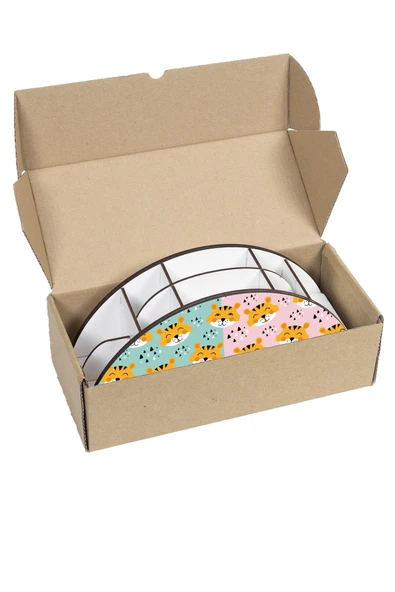 kutuTR Ahşap Vip Yırtıcı Hayvanlar Gökkuşağı Cetvelli Masaüstü Kalemlik Organizer Montajlı Kutulu - Resim 7