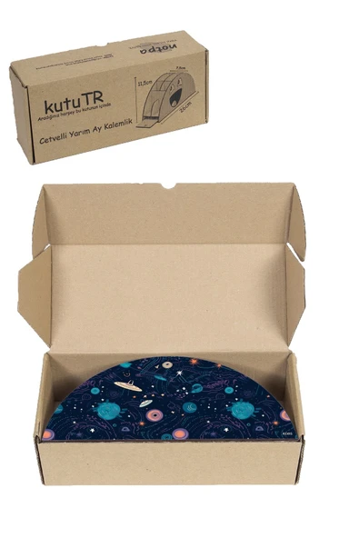 kutuTR Ahşap Vip Uzay Serisi Model Gökkuşağı Cetvelli Masaüstü Kalemlik Organizer Montajlı Kutulu - Resim 8