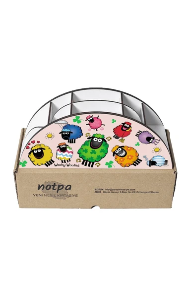 kutuTR Ahşap Vip Mini Animals Gökkuşağı Cetvelli Masaüstü Kalemlik Organizer Montajlı Kutulu - 5