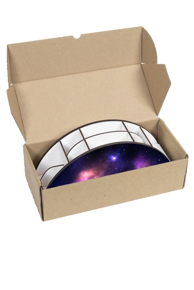 kutuTR Ahşap Vip Gökyüzü Serisi Model Gökkuşağı Cetvelli Masaüstü Kalemlik Organizer Montajlı Kutulu - Resim 7