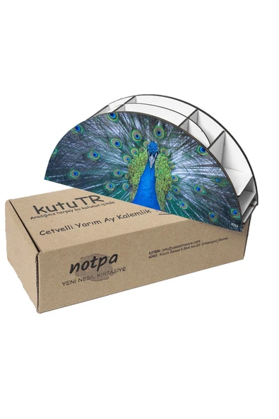kutuTR Ahşap Vip Mini Animals Gökkuşağı Cetvelli Masaüstü Kalemlik Organizer Montajlı Kutulu - 6