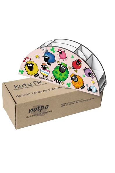 kutuTR Ahşap Vip Mini Animals Gökkuşağı Cetvelli Masaüstü Kalemlik Organizer Montajlı Kutulu - 6